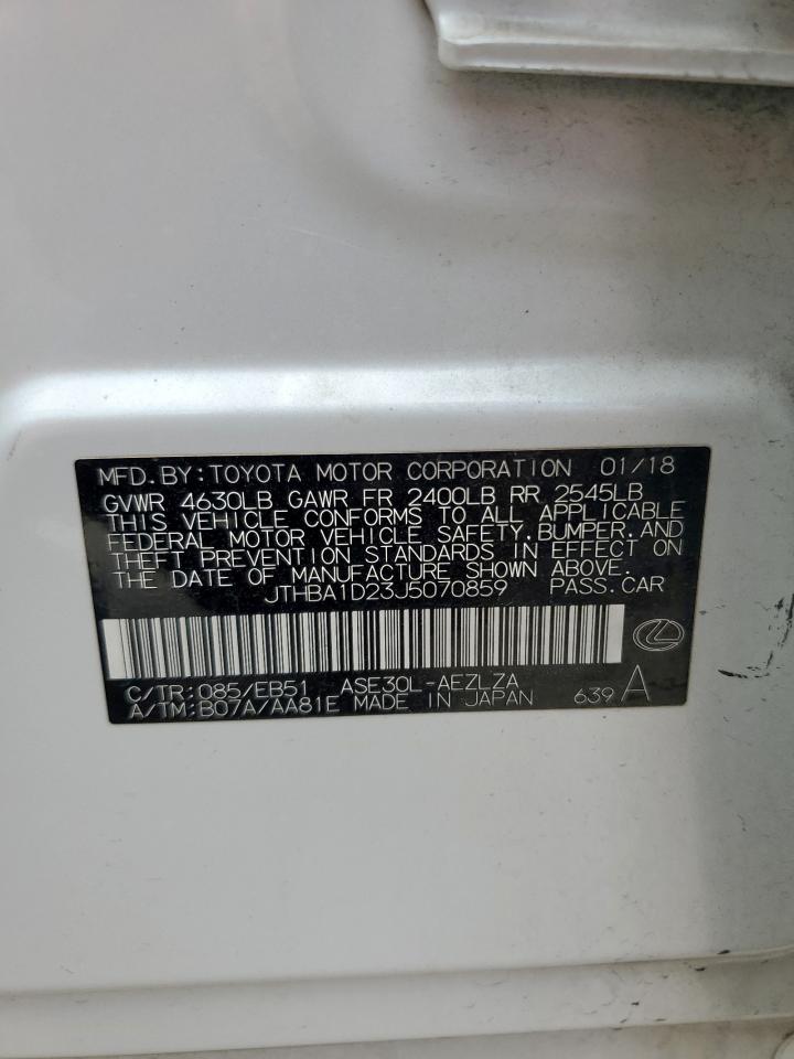 2018 Lexus Is 300 VIN: JTHBA1D23J5070859 Lot: 85374735