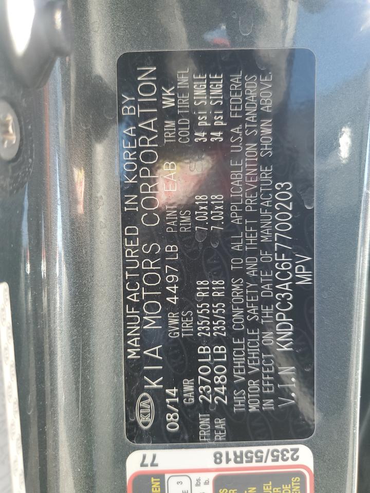 2015 Kia Sportage Ex VIN: KNDPC3AC6F7700203 Lot: 89857045