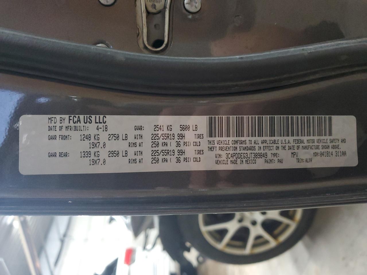 2018 Dodge Journey Gt VIN: 3C4PDDEG3JT389849 Lot: 84705785