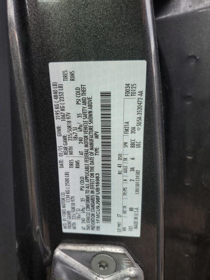 2015 Ford Escape Titanium VIN: 1FMCU9J98FUB16983 Lot: 89482625