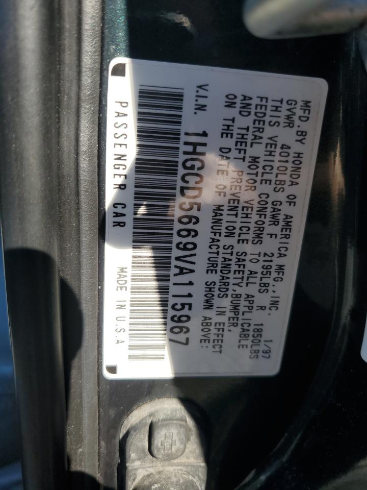 1997 Honda Accord Ex VIN: 1HGCD5669VA115967 Lot: 85949745