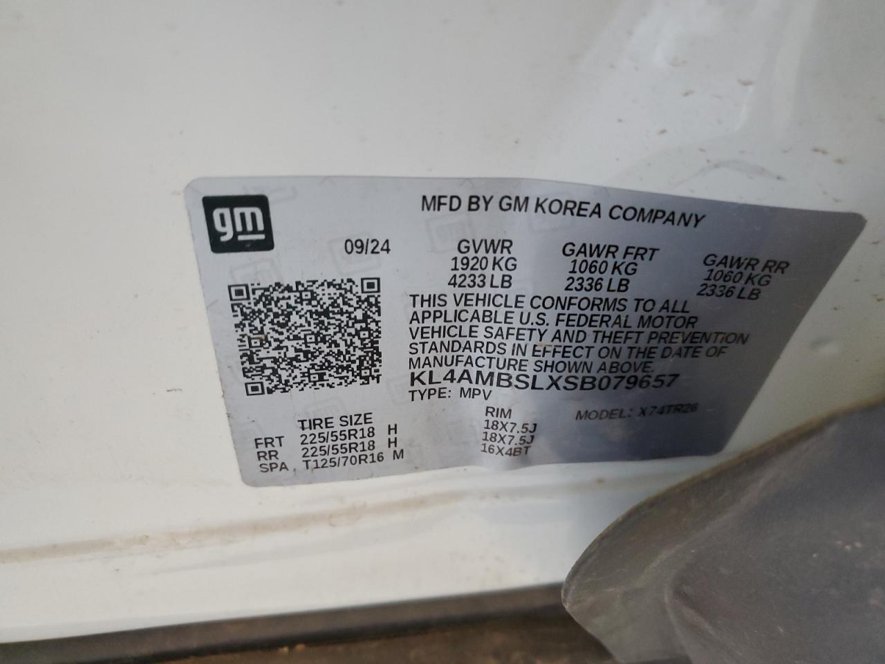 2025 Buick Encore Gx Preferred VIN: KL4AMBSLXSB079657 Lot: 89688835
