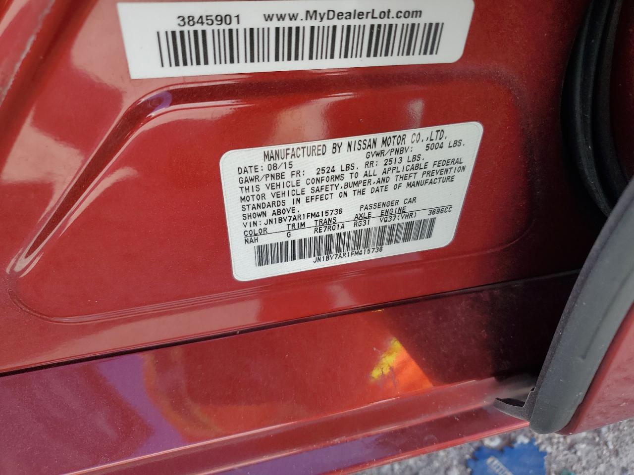 2015 Infiniti Q50 Base VIN: JN1BV7AR1FM415736 Lot: 86315415