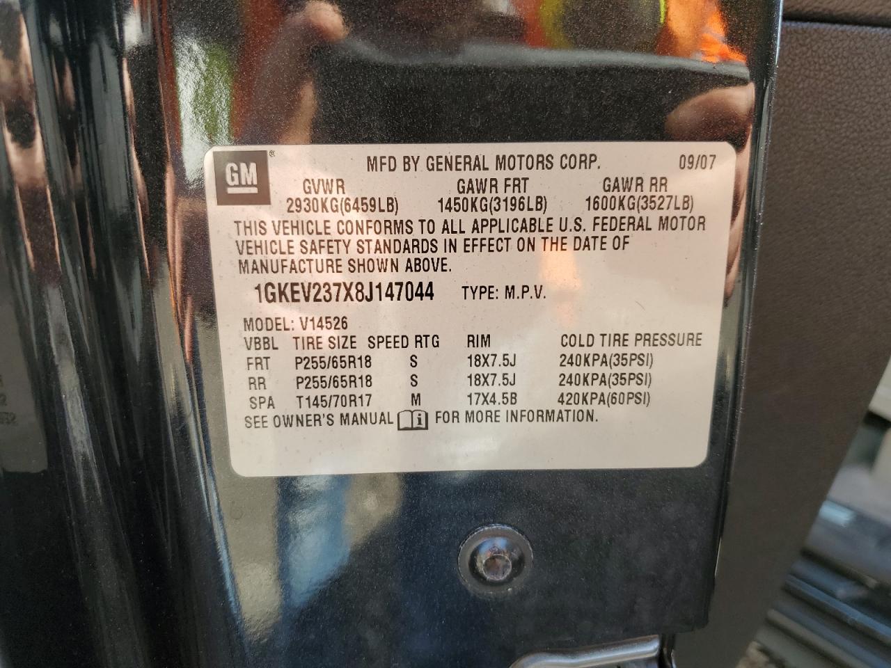 2008 GMC Acadia Slt-1 VIN: 1GKEV237X8J147044 Lot: 85297375
