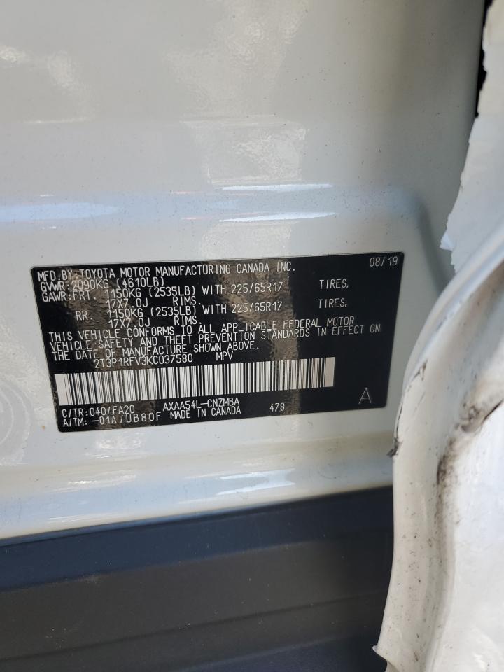 2019 Toyota Rav4 Xle VIN: 2T3P1RFV3KC037580 Lot: 85568905