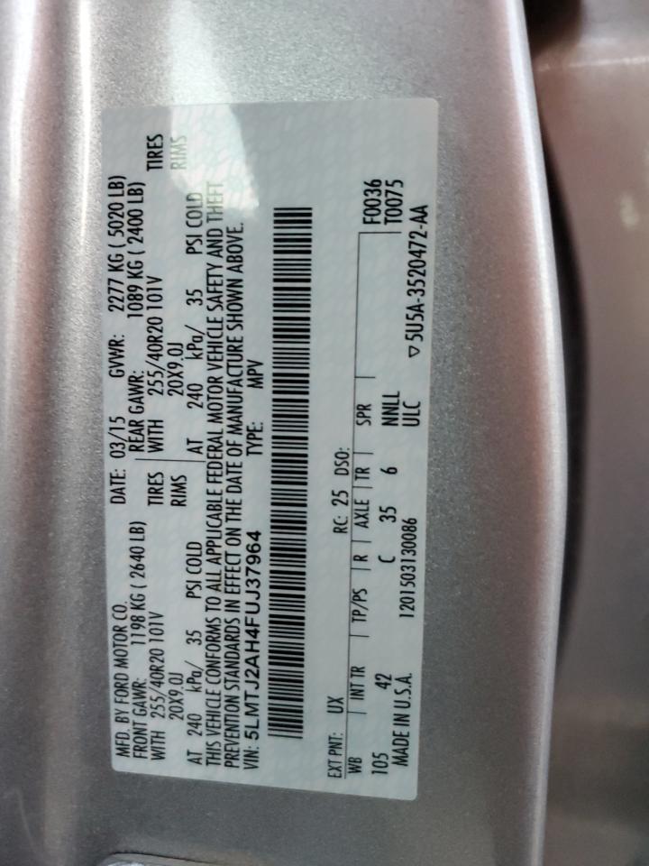 2015 Lincoln Mkc VIN: 5LMTJ2AH4FUJ37964 Lot: 86262195