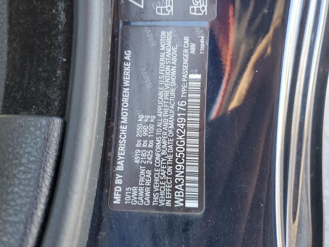 2016 BMW 428 Xi VIN: WBA3N9C50GK249176 Lot: 85849485