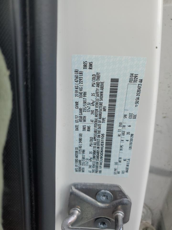 2017 Ford Escape Se VIN: 1FMCU9GD6HUE61105 Lot: 87359165