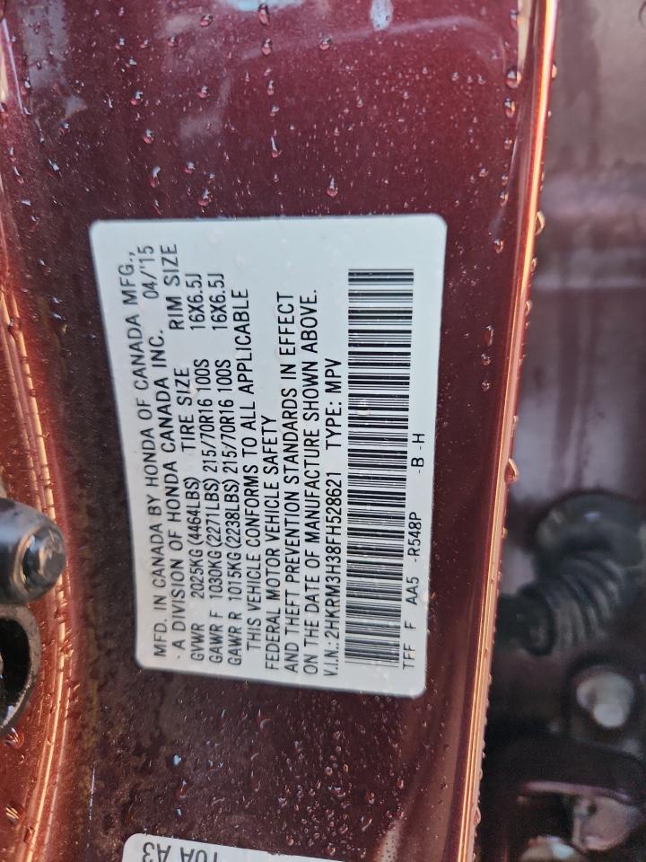 2015 Honda Cr-V Lx VIN: 2HKRM3H38FH528621 Lot: 89837125