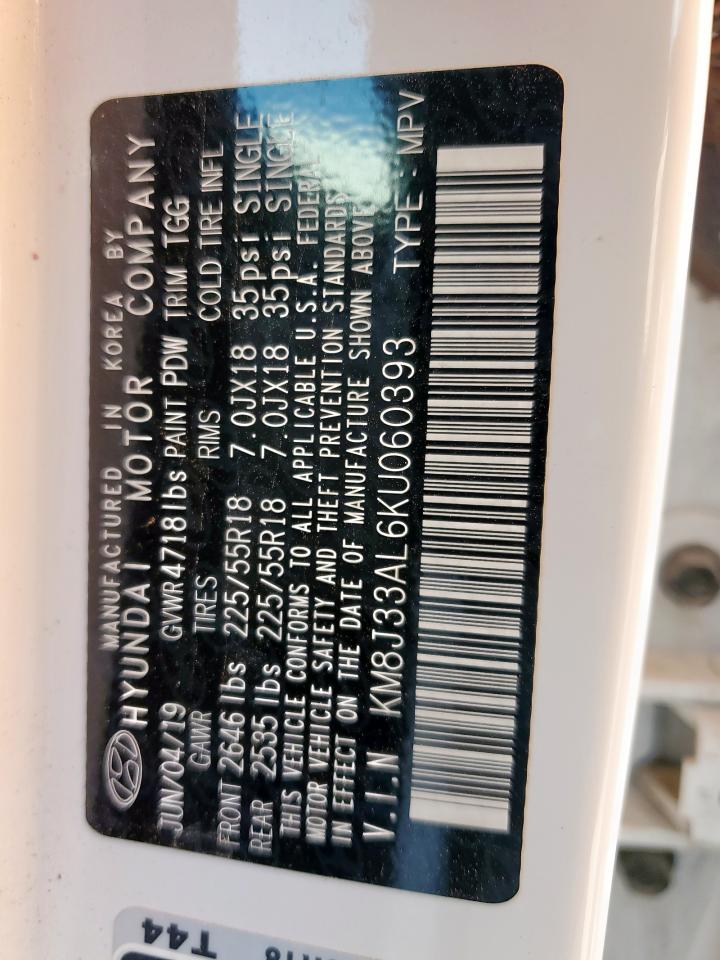 2019 Hyundai Tucson Limited VIN: KM8J33AL6KU060393 Lot: 85942975