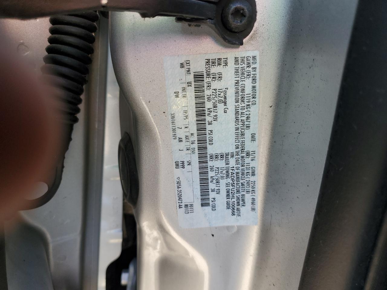 2017 Ford C-Max Titanium VIN: 1FADP5FU2HL100668 Lot: 86243835