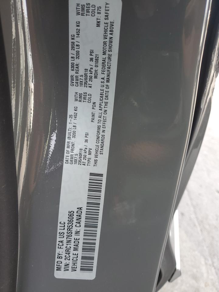 2025 Chrysler Pacifica Hybrid Pinnacle VIN: 2C4RC1N76SR536065 Lot: 82659355