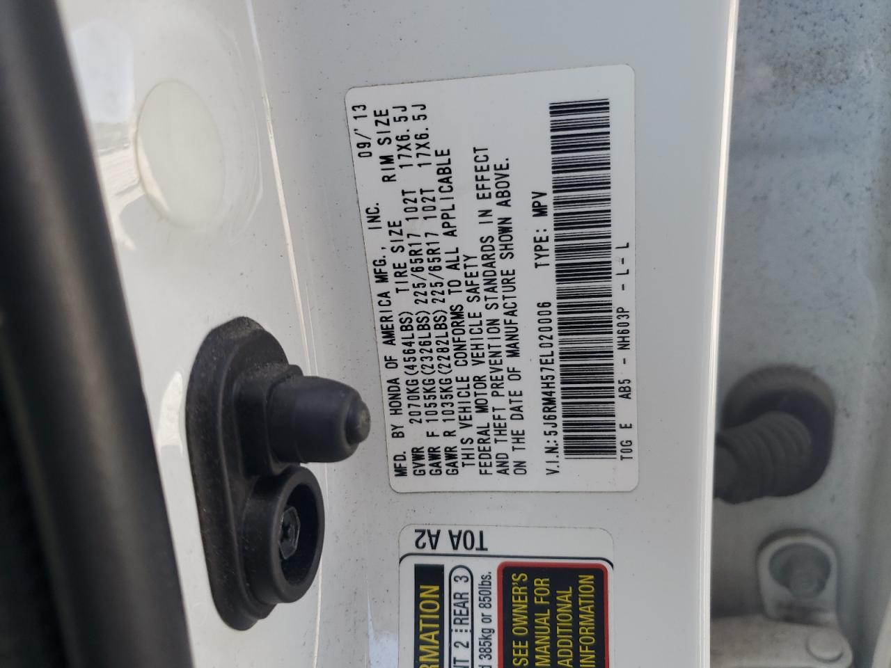 2014 Honda Cr-V Ex VIN: 5J6RM4H57EL020006 Lot: 86666645