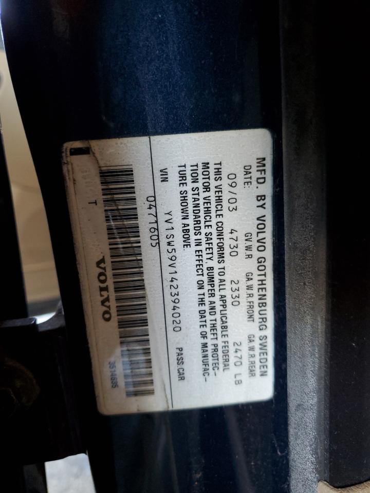 2004 Volvo V70 Fwd VIN: YV1SW59V142394020 Lot: 82356245