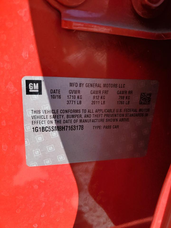 2017 Chevrolet Cruze Ls VIN: 1G1BC5SM8H7163178 Lot: 86262075