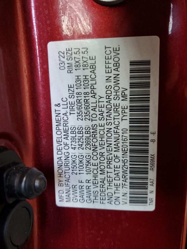 2022 Honda Cr-V Ex VIN: 7FARW2H51NE016710 Lot: 69465635