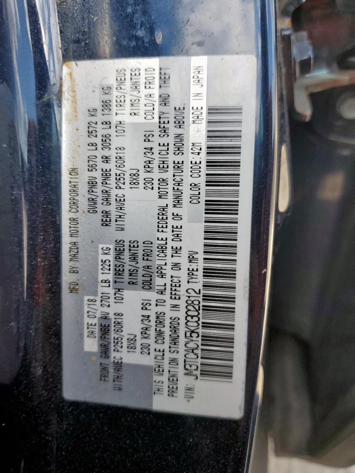 2019 Mazda Cx-9 Touring VIN: JM3TCACY5K0302812 Lot: 82092495