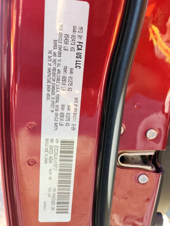 2020 Dodge Charger Scat Pack VIN: 2C3CDXGJXLH155717 Lot: 85290315