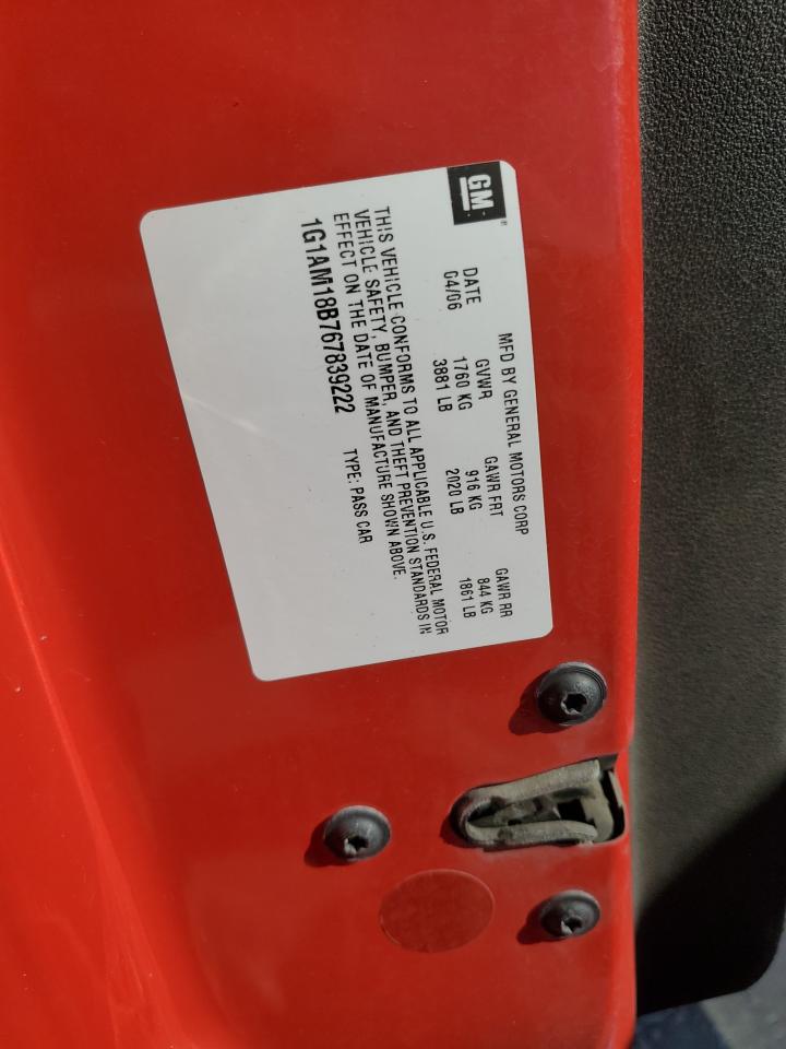 2006 Chevrolet Cobalt Ss VIN: 1G1AM18B767839222 Lot: 82413975