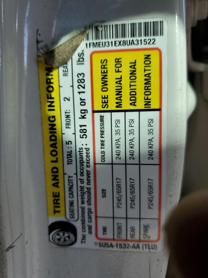 2008 Ford Explorer Sport Trac Xlt VIN: 1FMEU31EX8UA31522 Lot: 81917355