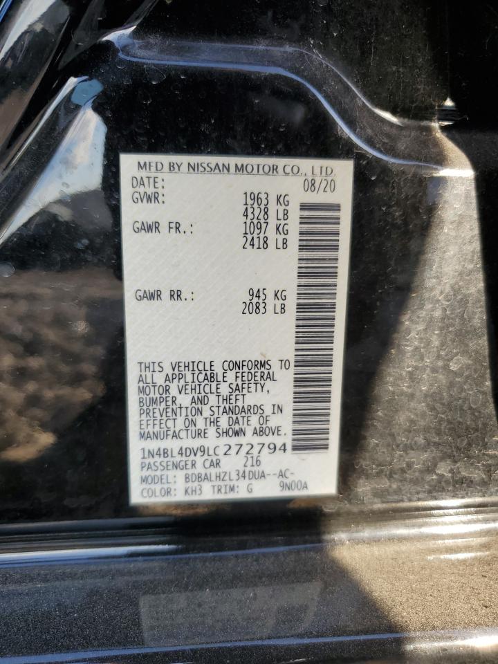 2020 Nissan Altima Sv VIN: 1N4BL4DV9LC272794 Lot: 82263305