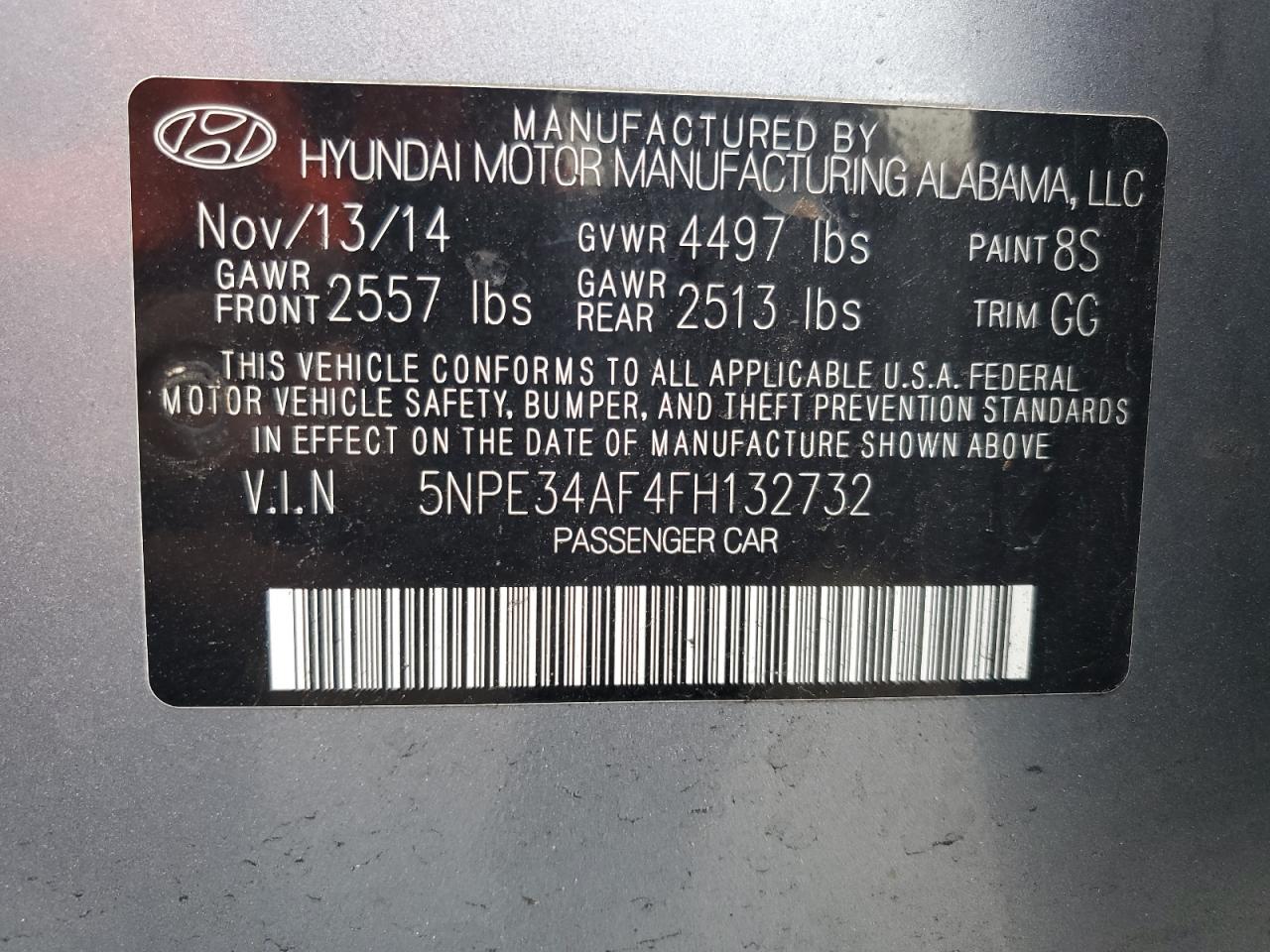 2015 Hyundai Sonata Sport VIN: 5NPE34AF4FH132732 Lot: 82368405