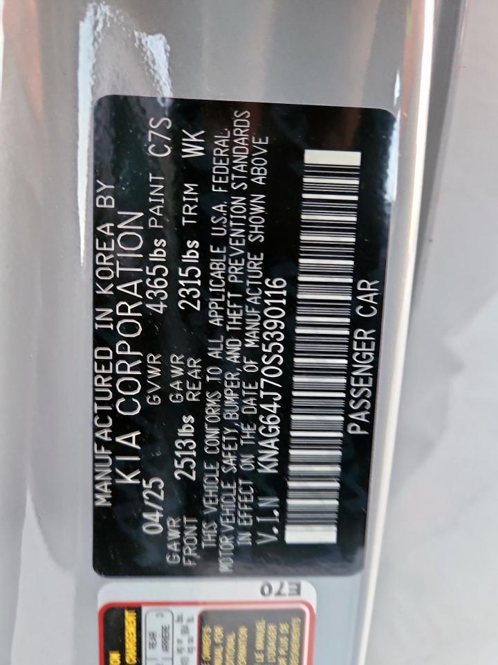 2025 Kia K5 Gt Line VIN: KNAG64J70S5390116 Lot: 81949985