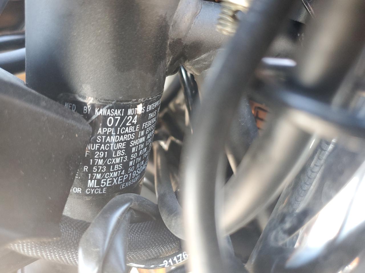 2025 Kawasaki Ex650 P VIN: ML5EXEP19SDAE0112 Lot: 82683965