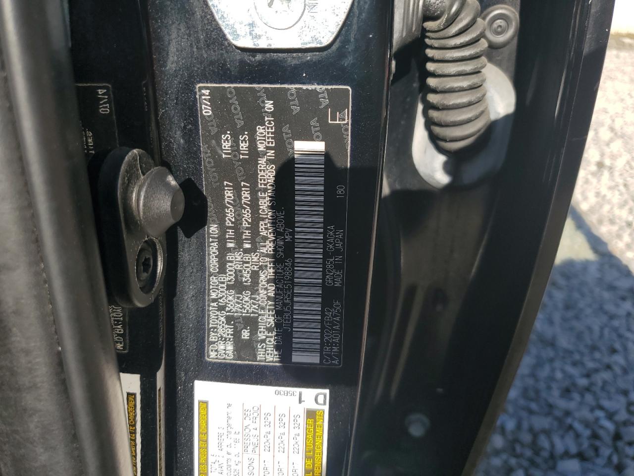 2014 Toyota 4Runner Sr5 VIN: JTEBU5JR5E5198846 Lot: 85354985