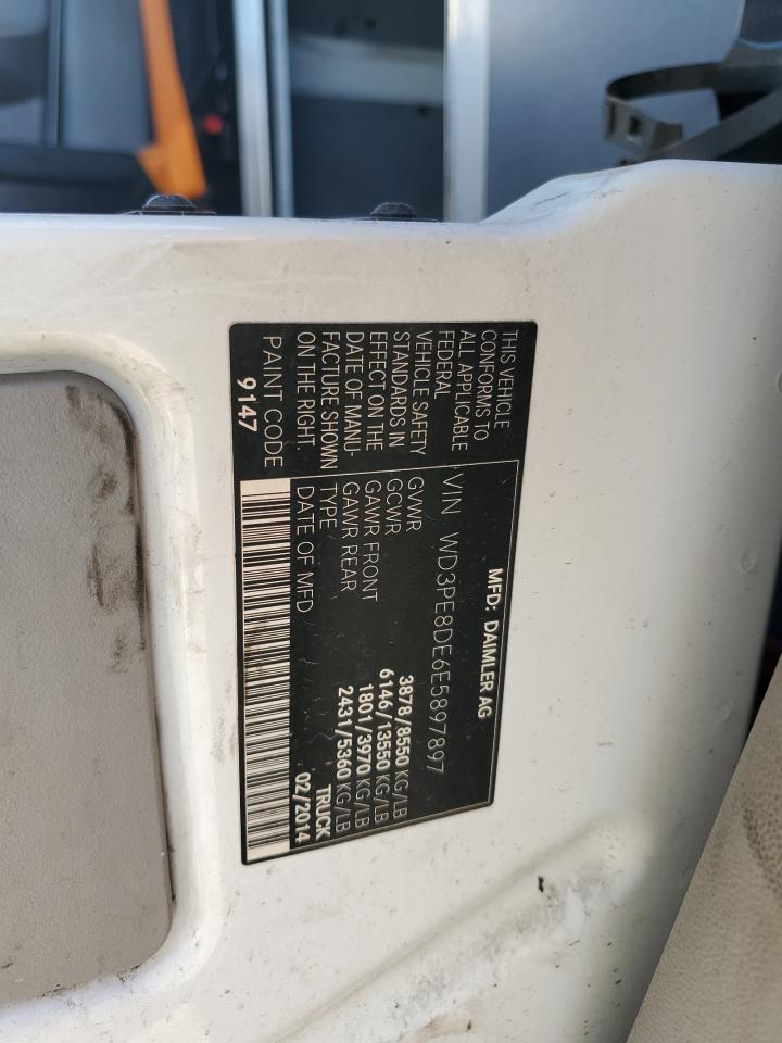 2014 Mercedes-Benz Sprinter 2500 VIN: WD3PE8DE6E5897897 Lot: 85365245