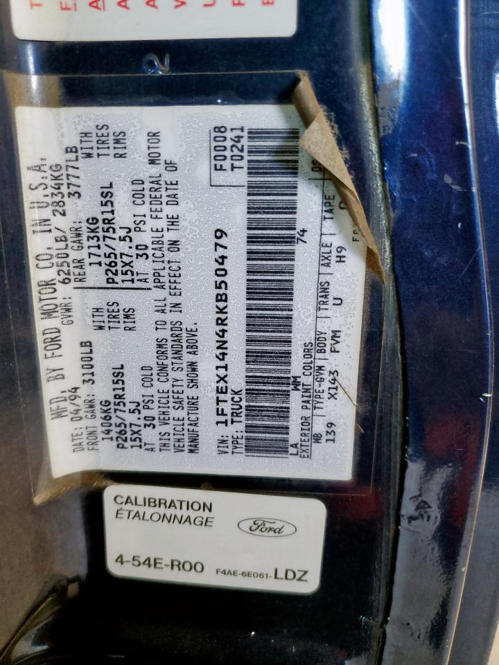 1994 Ford F150 VIN: 1FTEX14N4RKB50479 Lot: 85680335