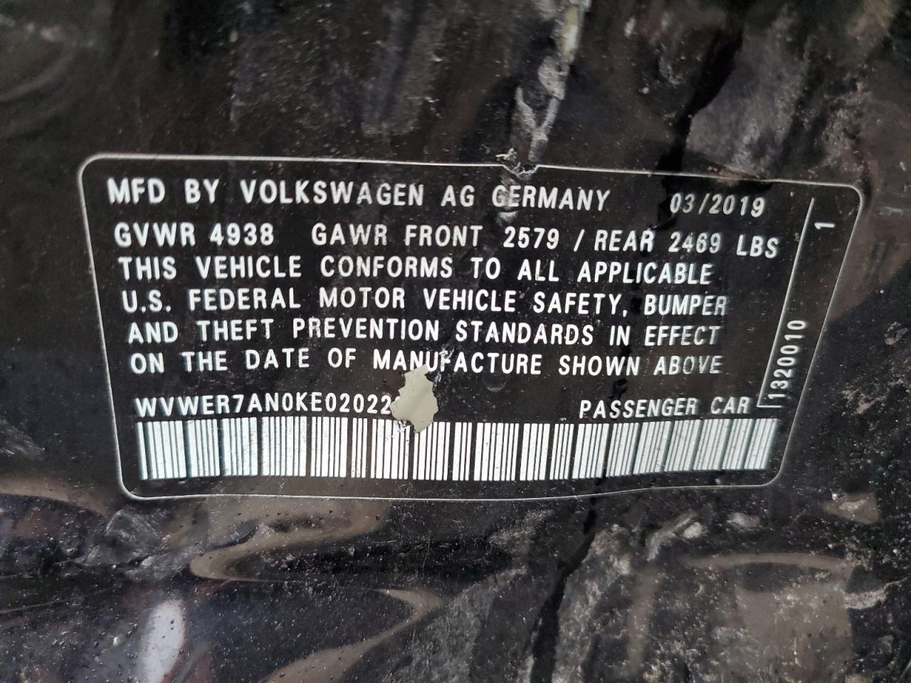 2019 Volkswagen Arteon Sel Premium VIN: WVWER7AN0KE020222 Lot: 90576615