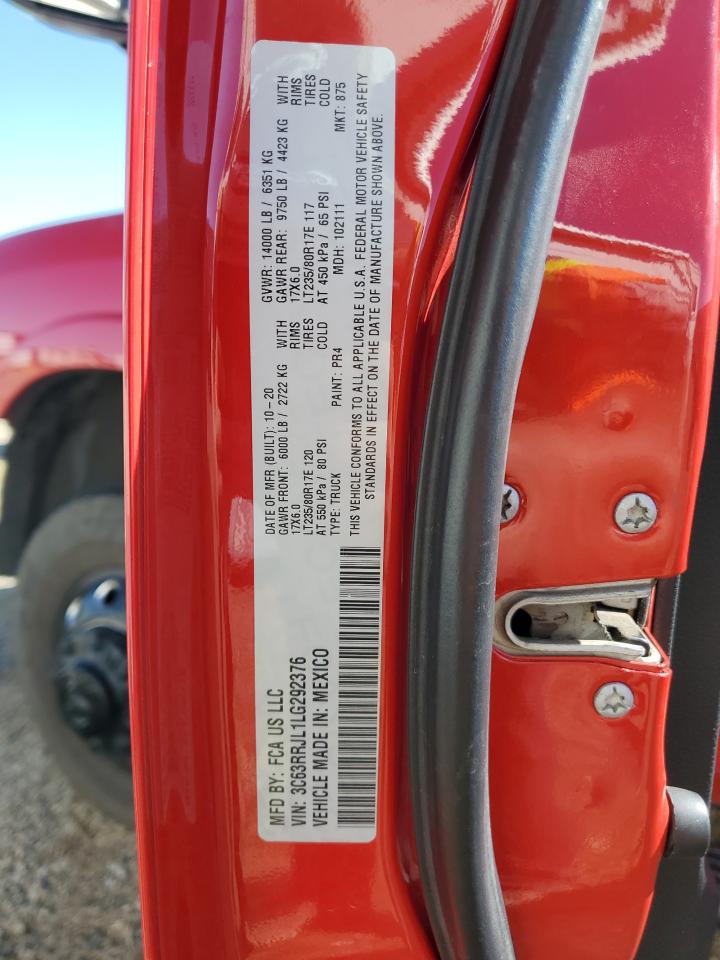 2020 Ram 3500 Laramie VIN: 3C63RRJL1LG292376 Lot: 84951825