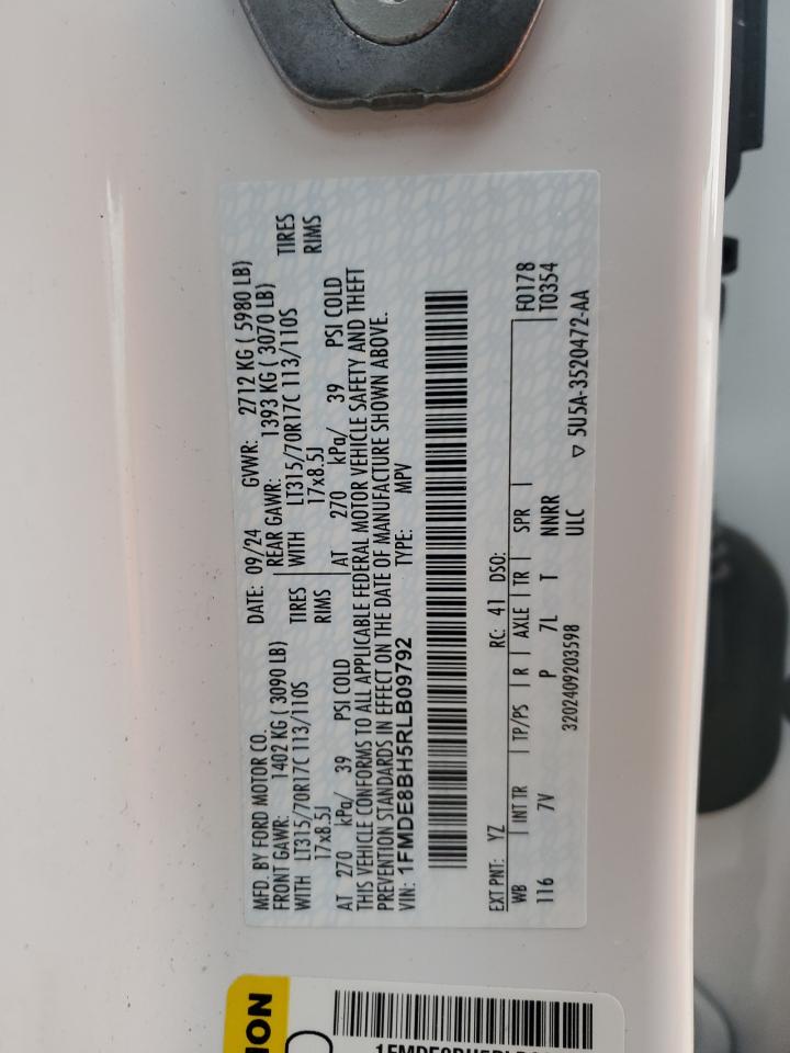 2024 Ford Bronco Outer Banks VIN: 1FMDE8BH5RLB09792 Lot: 90071255