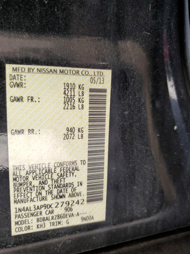 2013 Nissan Altima 2.5 VIN: 1N4AL3AP9DC279242 Lot: 86147345