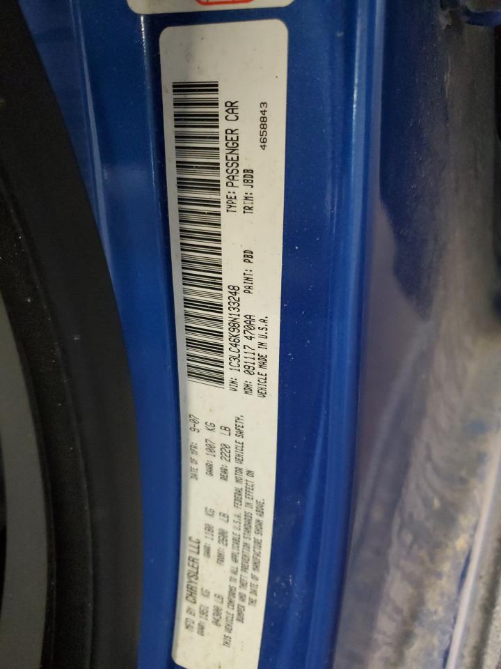 2008 Chrysler Sebring Lx VIN: 1C3LC46K98N133248 Lot: 82244925