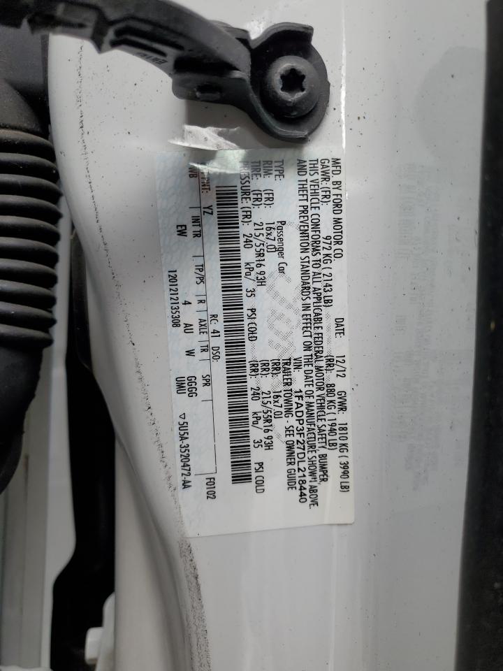 2013 Ford Focus Se VIN: 1FADP3F27DL218440 Lot: 85832975