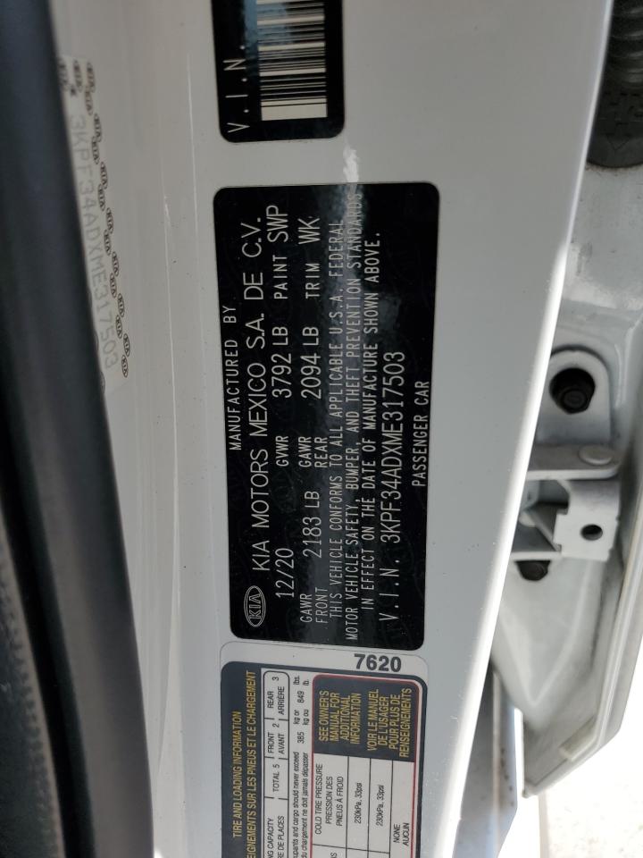 2021 Kia Forte Gt Line VIN: 3KPF34ADXME317503 Lot: 82002305