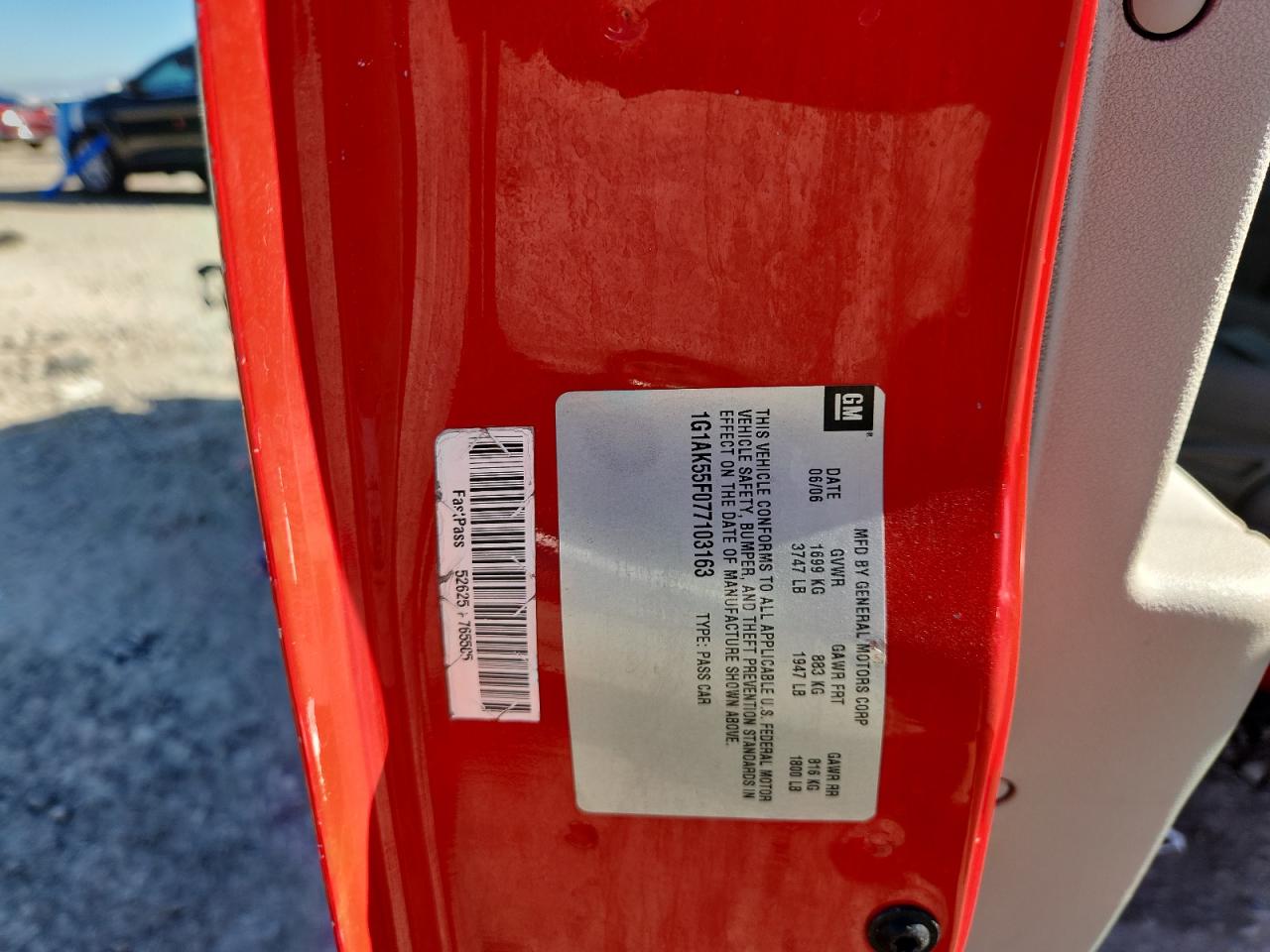 2007 Chevrolet Cobalt Ls VIN: 1G1AK55F077103163 Lot: 90689205