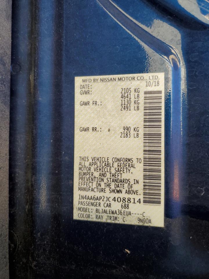 2018 Nissan Maxima VIN: 1N4AA6AP2JC408814 Lot: 87392505