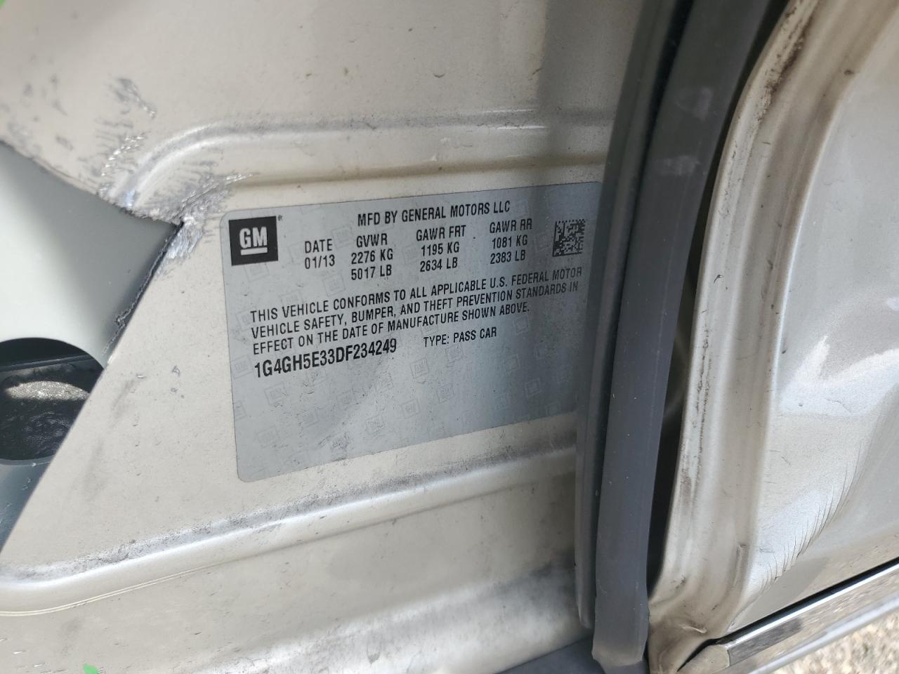 2013 Buick Lacrosse Premium VIN: 1G4GH5E33DF234249 Lot: 85911485