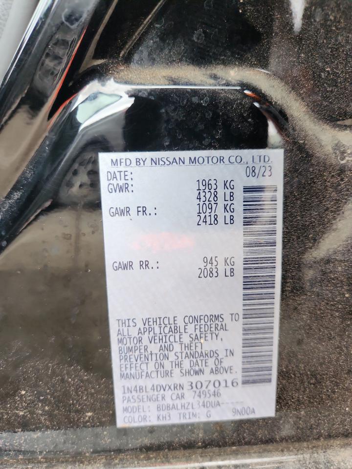 2024 Nissan Altima Sv VIN: 1N4BL4DVXRN307016 Lot: 86333305