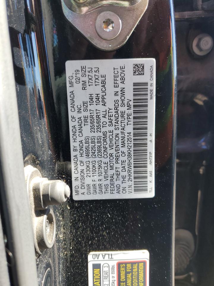 2019 Honda Cr-V Lx VIN: 2HKRW6H38KH212514 Lot: 85706065