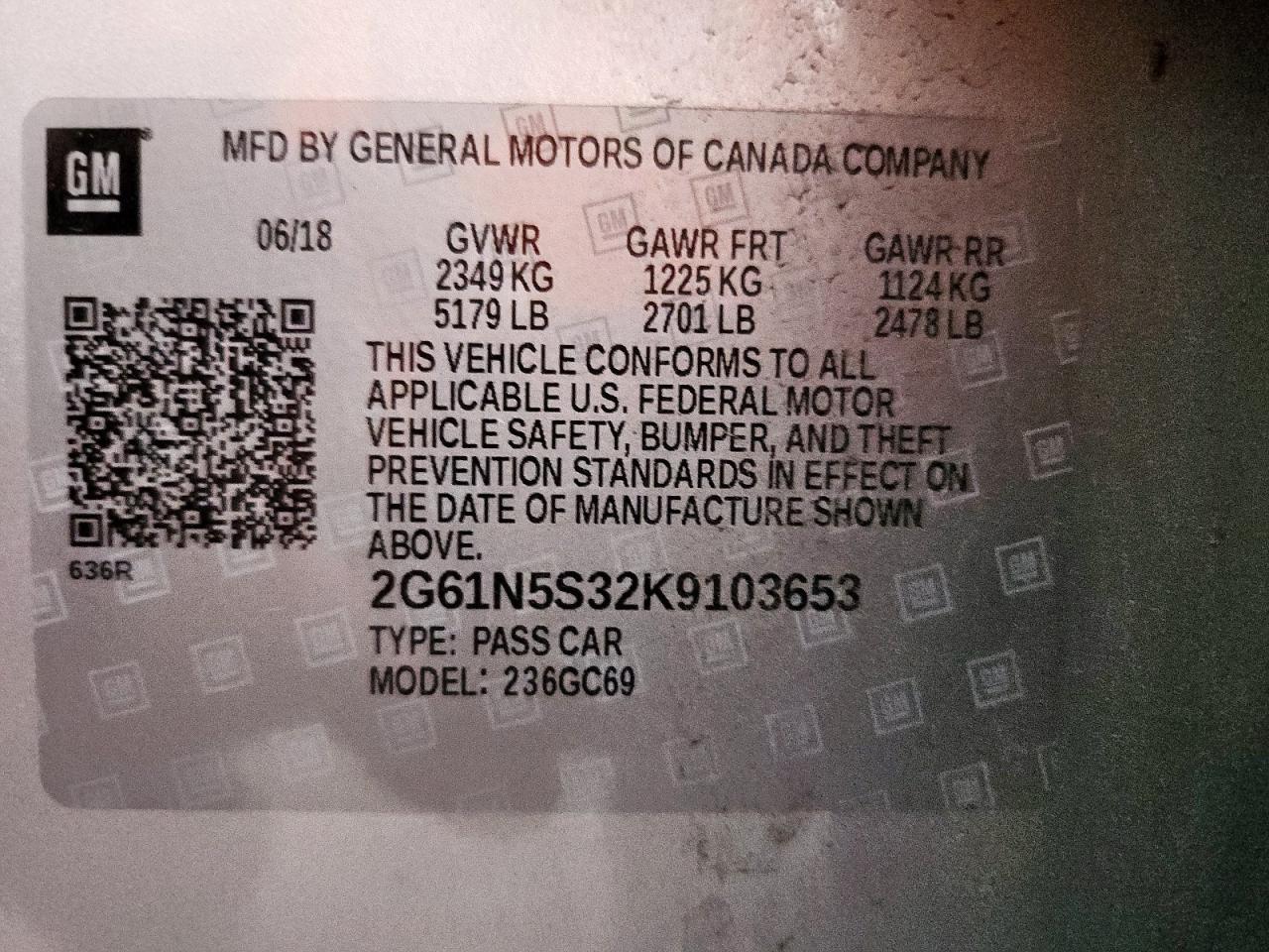 2019 Cadillac Xts Luxury VIN: 2G61N5S32K9103653 Lot: 84909695