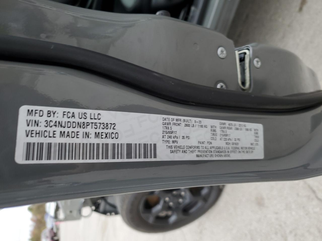 2023 Jeep Compass Trailhawk VIN: 3C4NJDDN8PT573872 Lot: 87434945