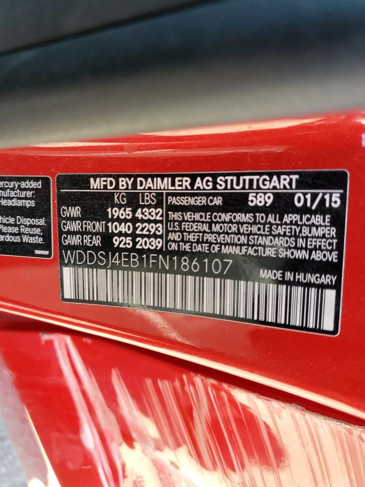 2015 Mercedes-Benz Cla 250 VIN: WDDSJ4EB1FN186107 Lot: 82624115