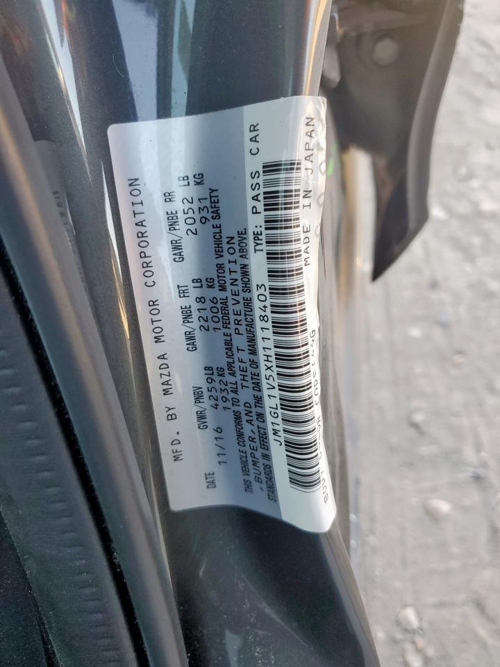 2017 Mazda 6 Touring VIN: JM1GL1V5XH1118403 Lot: 85272465