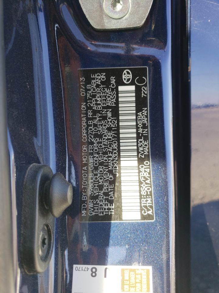 2013 Toyota Prius VIN: JTDKN3DU8D1711521 Lot: 84956105