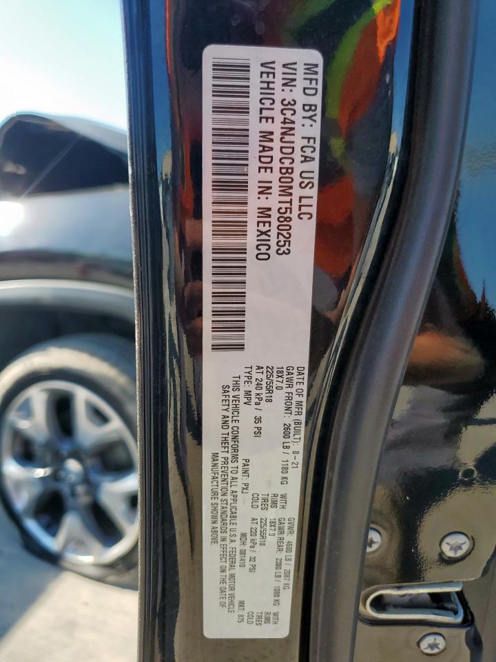 2021 Jeep Compass Limited VIN: 3C4NJDCB0MT580253 Lot: 82472185