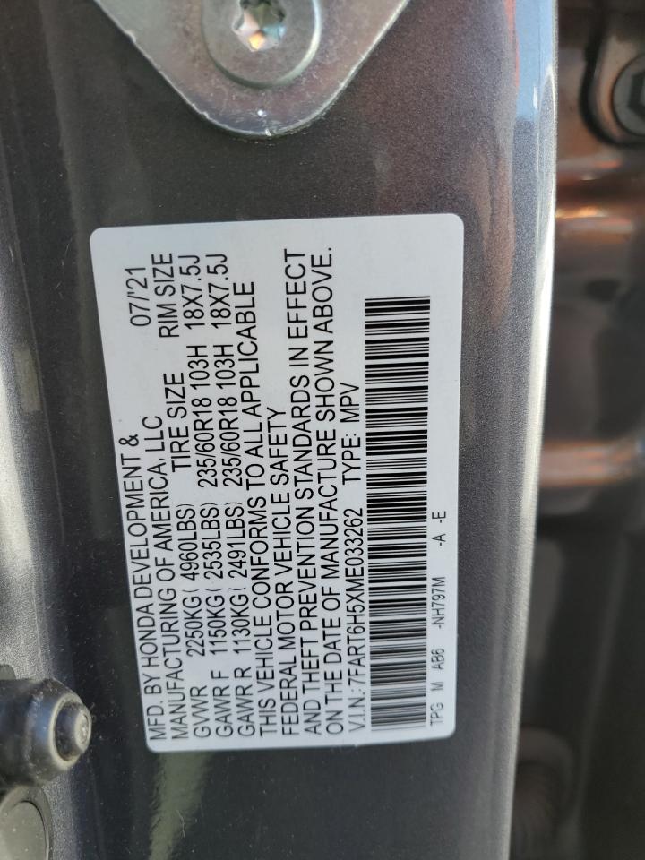 2021 Honda Cr-V Ex VIN: 7FART6H5XME033262 Lot: 86705825